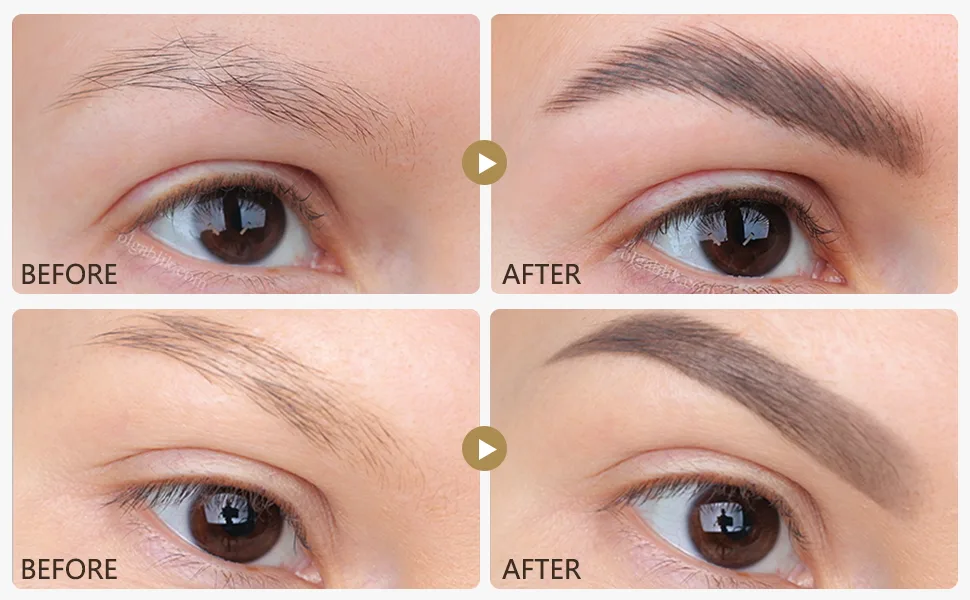 Eyebrow Stamp Stencil Kit  Brow Stamp and Shaping Kit- One Step Brow Stamp Makeup Powder  Reusable Eyebrow Stencils Shape Thicker and Fuller Brows  Waterproof Long Lasting (Light brown) - Brow Trio Eyebrow Kit