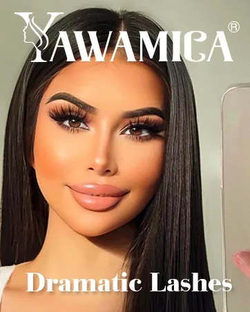 Eyelashes Russian Strip False Lashes D Curl 16MM Fluffy Wispy Cat Eye Lashes with Clear Bands Look like Extensions by Yawamica - Yawamica