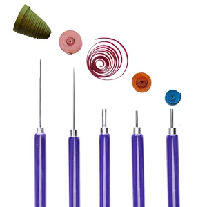 8 Pieces Quilling Kits Paper Quilling Tools Quilling Knitting Board Quilling Needles Quilling Curling Coach Paper Craft DIY Tools Assorted Sizes Rolling Curling Quilling Needle Pen XIWUMOER (Blue) - Different quilling needle pen effect