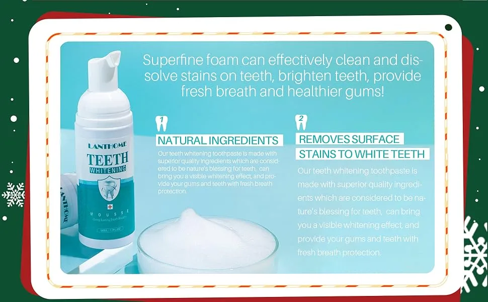 LANTHOME White Foam Teeth Whitening Products (3PCS) Easy to Use Teeth Whitener Foam for White Teeth-Tooth Whitening Mousse - ingredient