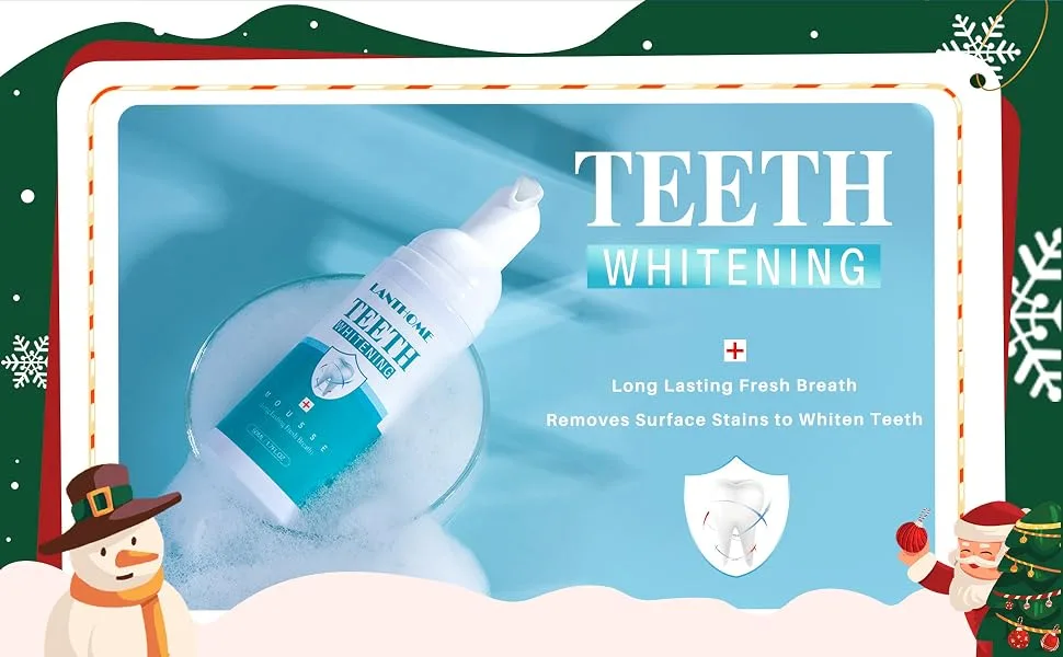 LANTHOME White Foam Teeth Whitening Products (3PCS) Easy to Use Teeth Whitener Foam for White Teeth-Tooth Whitening Mousse - teeth whitening