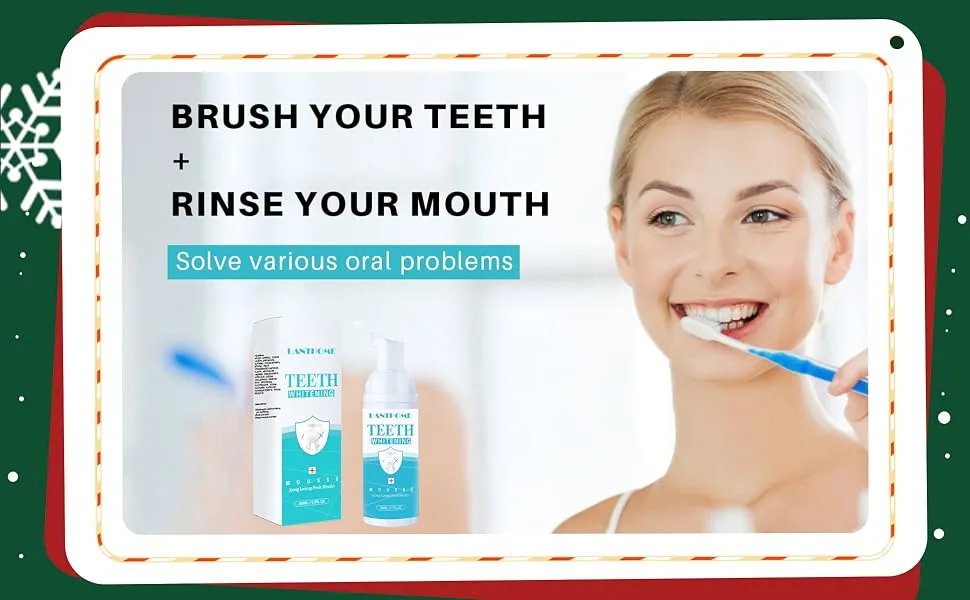 LANTHOME White Foam Teeth Whitening Products (3PCS) Easy to Use Teeth Whitener Foam for White Teeth-Tooth Whitening Mousse - usage