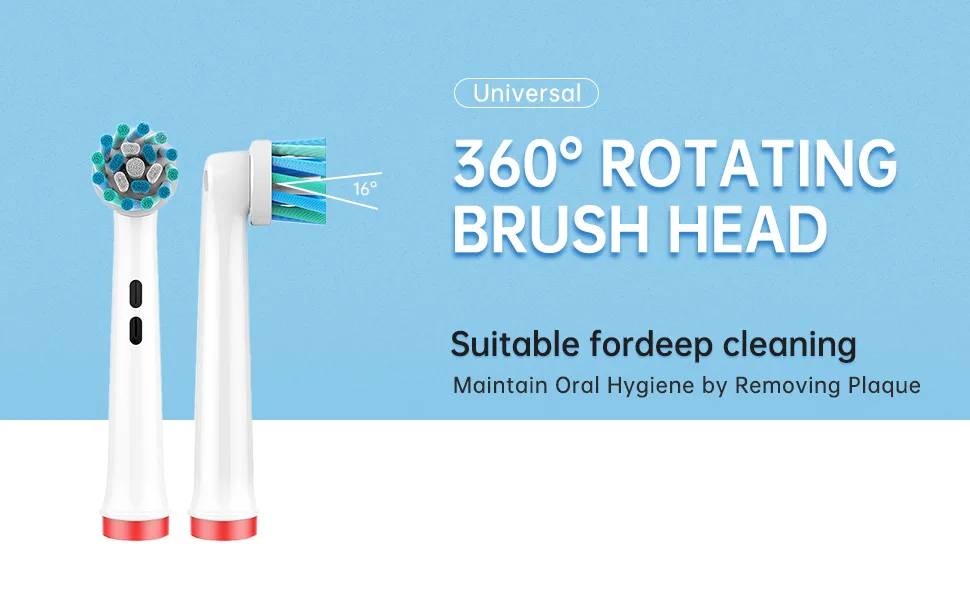 YanBan Angled Bristles Replacement Toothbrush Head for Oral B Compatible with Braun Electric Rechargeable Toothbrush Deep Cleaning to Remove Stains(16pcs ) - product information 2