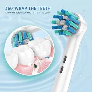 YanBan Angled Bristles Replacement Toothbrush Head for Oral B Compatible with Braun Electric Rechargeable Toothbrush Deep Cleaning to Remove Stains(16pcs ) - product information 3