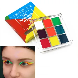 Maydear Water Activated Eyeliner  9 Colors Matte Eyeliner Cream Palette  Color Face and Body Paint Light Color - product information 1