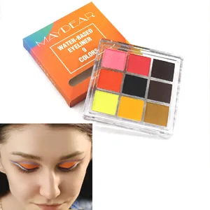 Maydear Water Activated Eyeliner  9 Colors Matte Eyeliner Cream Palette  Color Face and Body Paint Light Color - product information 3
