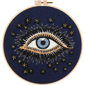 Anidaroel 3 Sets Evil Eye Embroidery Starters Kit for Beginners  Stamped Cross Stitch Kits for Beginners Adults Include Embroidery Cloth  Embroidery Hoops  Threads and Needles - product information 12
