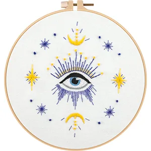 Anidaroel 3 Sets Evil Eye Embroidery Starters Kit for Beginners  Stamped Cross Stitch Kits for Beginners Adults Include Embroidery Cloth  Embroidery Hoops  Threads and Needles - product information 13