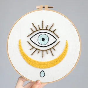 Anidaroel 3 Sets Evil Eye Embroidery Starters Kit for Beginners  Stamped Cross Stitch Kits for Beginners Adults Include Embroidery Cloth  Embroidery Hoops  Threads and Needles - product information 19