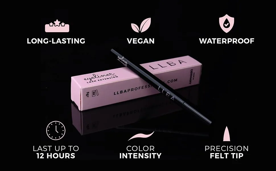 LLBA Liquid Eyeliner For Eyelash Extension  Oil Free  Ink Liner  Easy to Apply and Remove - liquid liner