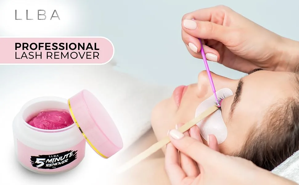 LLBA Lash Gel Remover for Professional Eyelash Extensions 15ml - Dissolves Powerful Eyelash Extension Glue - Low Irritation Cream for Sensitive Skin (odourless) - gel removal