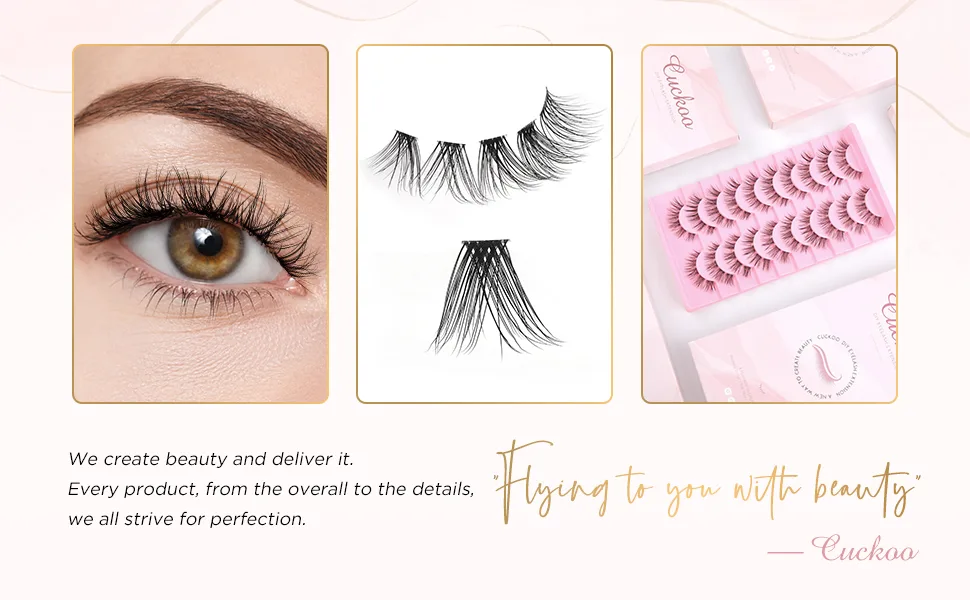 Cuckoo DIY Eyelash Extension Individual Lash 100 Clusters Volume Lashes Set  3D Effect Glue Bonded Band Individual Lashes  False Eyelashes Extension Natural Look - product information 5