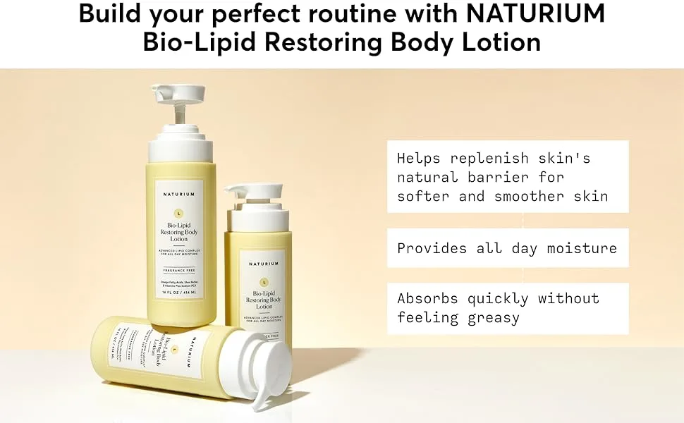 Naturium Bio-Lipid Restoring Moisturizing Body Lotion with Shea Butter  Fragrance Free  14 oz - bio lipid