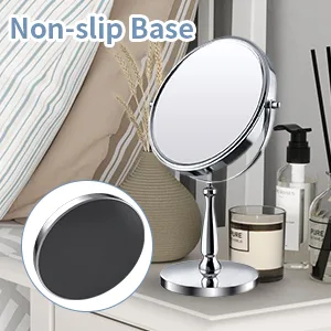 zelaxy 8 Large Makeup Vanity Mirror  Double Sided 1X 10X Magnification Mirror  360 Swivel Round Mirror with Stand and Removable Base  High Definition  Chrome Finish(Silver) Silver-3 - product information 10