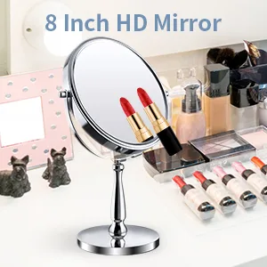zelaxy 8 Large Makeup Vanity Mirror  Double Sided 1X 10X Magnification Mirror  360 Swivel Round Mirror with Stand and Removable Base  High Definition  Chrome Finish(Silver) Silver-3 - product information 9