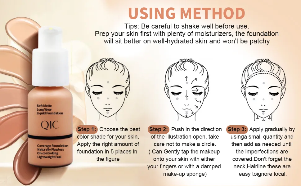 Matte Liquid Foundation  Full Coverage Foundation 30ml Long Lasting Waterproof Oil Control Concealer Foundation Cream Natural Foundation Makeup for Women (102 Nude) - product information 22