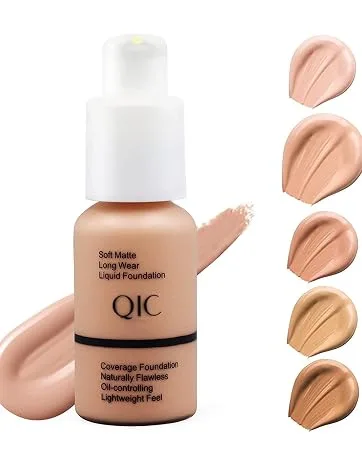 Matte Liquid Foundation  Full Coverage Foundation 30ml Long Lasting Waterproof Oil Control Concealer Foundation Cream Natural Foundation Makeup for Women (102 Nude) - Matte Liquid Foundation