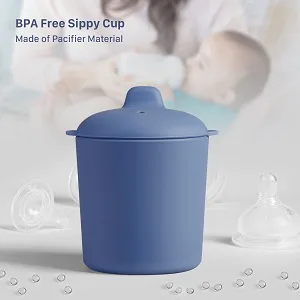 Sippy Cups Leak Proof  5oz Silicone Baby Cup with Soft Spout  Spill Proof Toddler Cup for Babies 12M+ Lilac - baby cups with straw