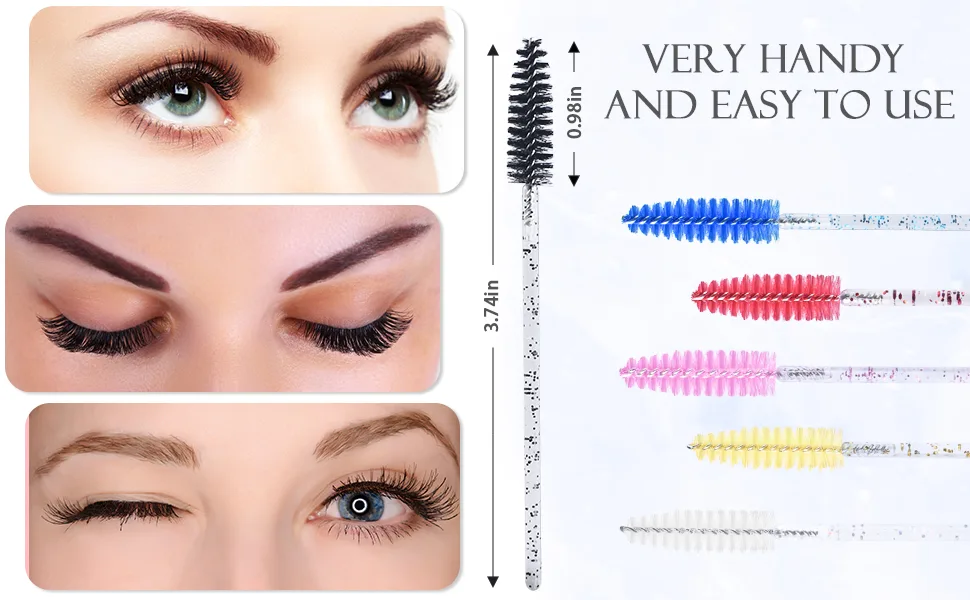 200 Colorful disposable Mascara Wands eyelash brush for eyelash extensions Eyebrow brush and lash extension supplies (Black) - 200jms02