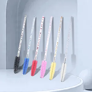 200 Colorful disposable Mascara Wands eyelash brush for eyelash extensions Eyebrow brush and lash extension supplies (Black) - 200JMS03