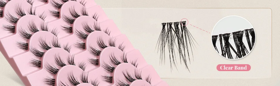 Cuckoo DIY Eyelash Extension Individual Lash 100 Clusters Volume Lashes Set  3D Effect Glue Bonded Band Individual Lashes  False Eyelashes Extension Natural Look - DIY LASH