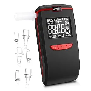 iBACheck Portable Breathalyzer with High Accuracy Semiconductor Sensor  4 Default Units can be Set  Alcohol Detector with fit 2 Different Mouthpieces - 1688