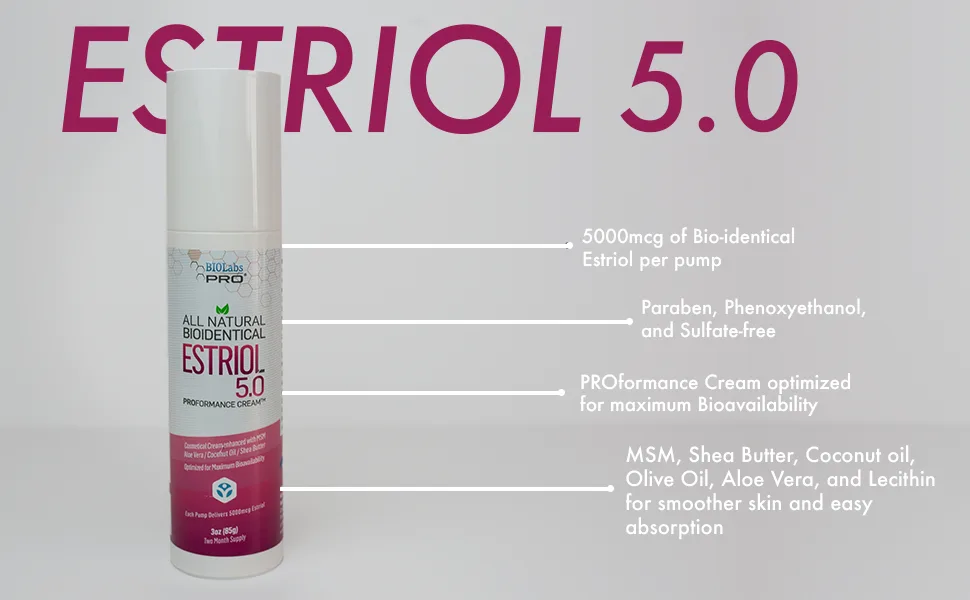 BIOLABS PRO Natural Bioidentical Estriol Beauty Cream  Two Month Supply (3oz) - estriol