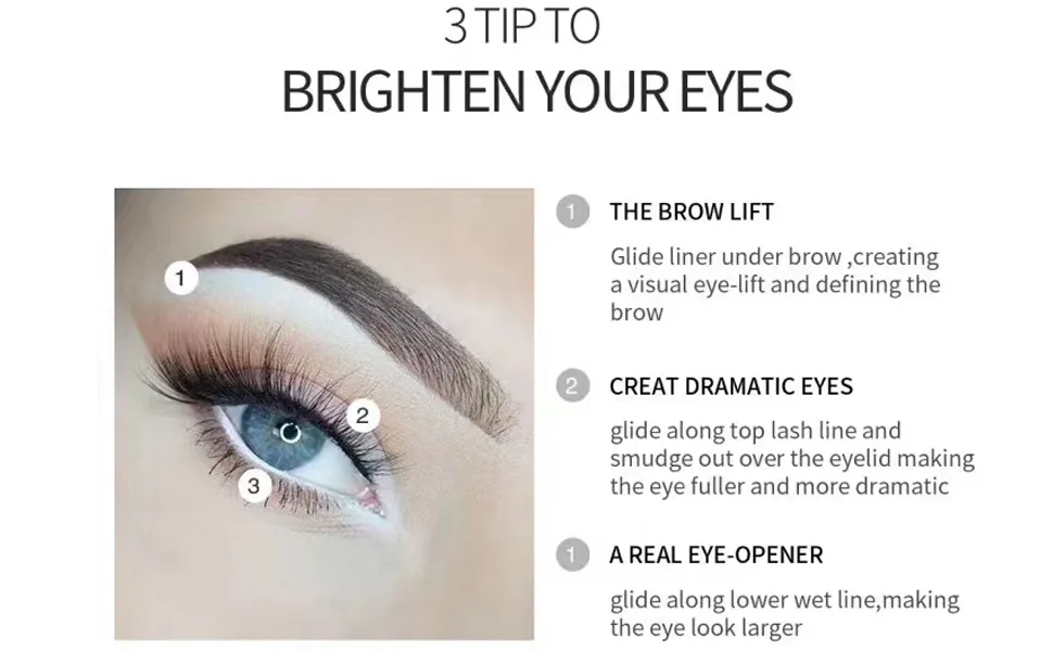 Yeweian Black White Eyeliner Pencil Set  Matte Smooth White Eye Brightener Stick  Quick Drying Waterproof High Pigmented Highlighter Eye Liner Eyeshadow Makeup for Women  with Built-in Sharpener - eye liners for women