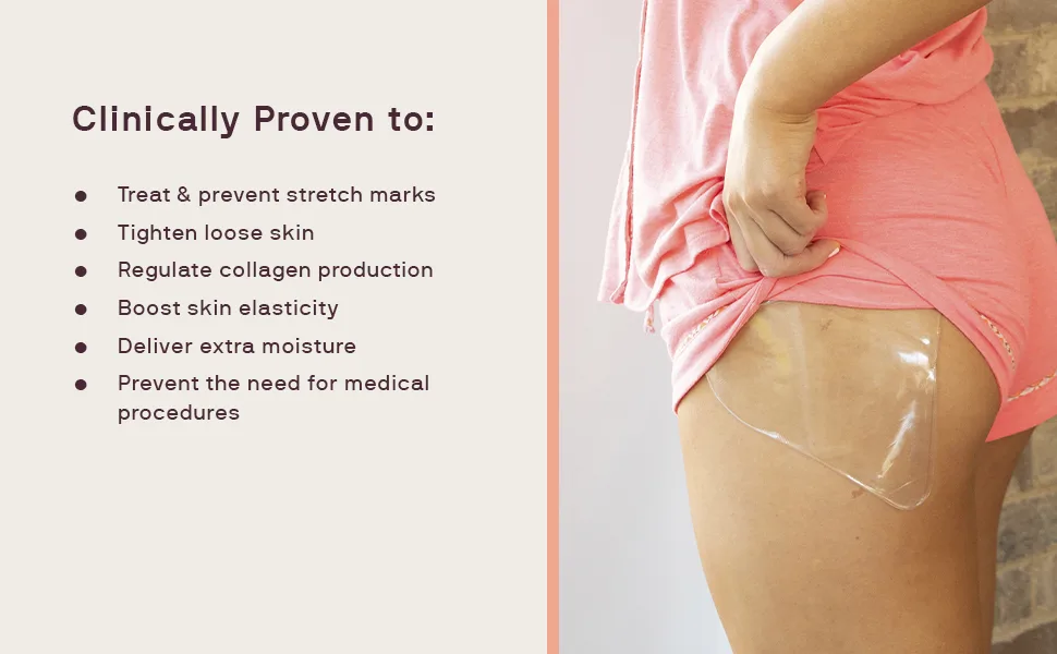 Dermaclara Silicone Booby Patch Bundle Prevent and Treat Stretch Marks - Pregnancy Safe Skin Care Patches for Scars - Tested Stretch Mark Prevention and Remedy - 5 x 5 Patches(2) + Patch Prep - Booby Wrinkle Patch