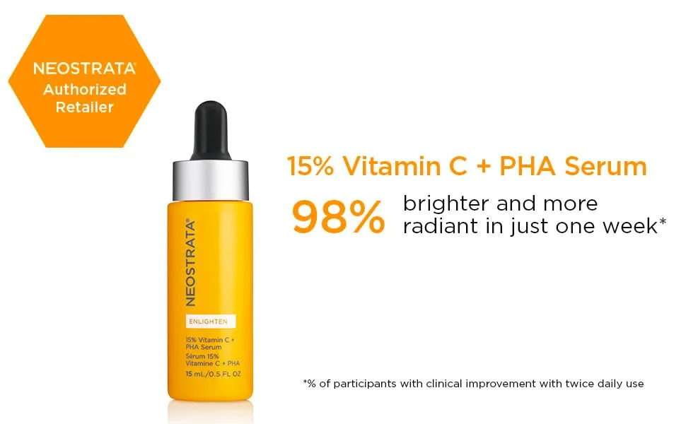 NEOSTRATA 15% Vitamin C Face Serum  PHA + Green Tea Brightening Serum  0.5 fl. oz. - 15% Vitamin C + PHA Serum