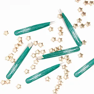 Tweezerman Emerald Shimmer Micro Mini Slant & Point Tweezer Set - image