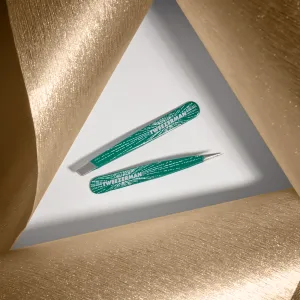 Tweezerman Emerald Shimmer Micro Mini Slant & Point Tweezer Set - TweezermanEmerald Shimmer Micro Mini Slant & Point Set
