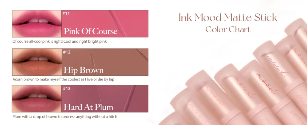 Peripera Ink Mood Matte Lipstick  Lightweight  Matte  Smooth  Hydrating  Lasting Color Payoff (09 PINK TO DANCE) - 11~13