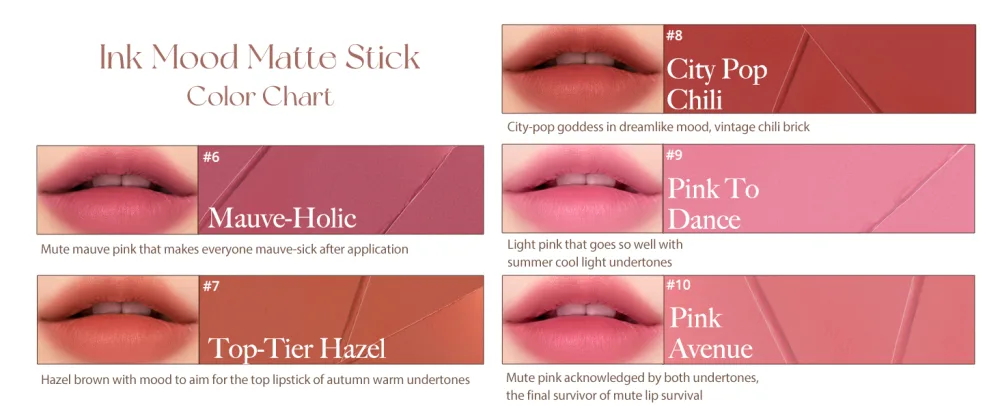 Peripera Ink Mood Matte Lipstick  Lightweight  Matte  Smooth  Hydrating  Lasting Color Payoff (09 PINK TO DANCE) - 6~10