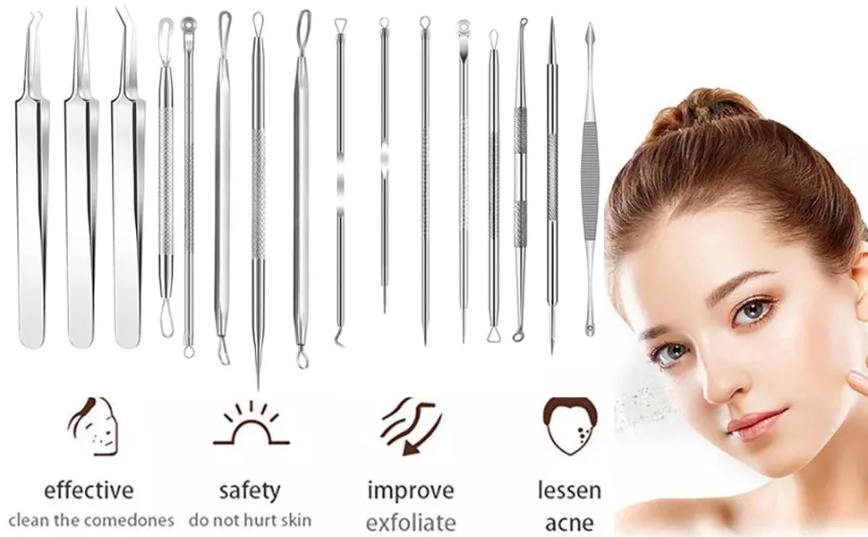 Blackhead Remover 16pcs Kit with Portable Box - blackhead remover
