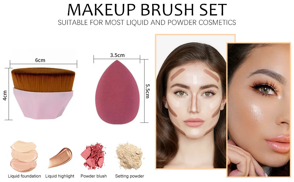 Professional Liquid Foundation Brush for Face Makeup Liquid Contour Blush Brushes set - LIQUID FOUNDATION BRUSH