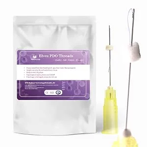 elves pdo threads eye mono - pdo thread lift eyes bullet blunt type - pdo eye threads for eyebrow eyelid under eye  comes with the pilot/starter tip-40 pieces (30G25mm) 30G 25mm - pdo threads eye pdo thread lift eyes eye thread lift for under eye eyebrow thread eyelid lift
