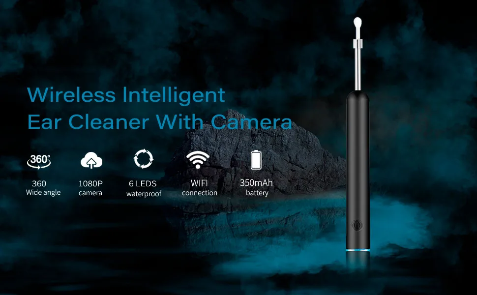 Ear Wax Removal Tool Camera  Ear Wax Removal Tool with 1080P  8 Pcs Ear Wax Removal Set  Wireless Ear Cleaning Compatible with iPhone  iPad  Android - ear wax remove