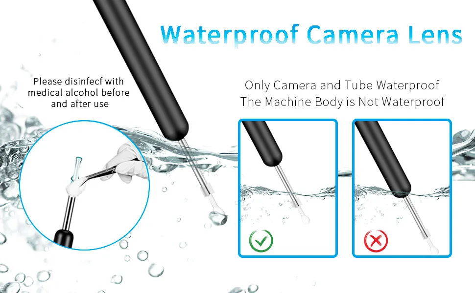 Ear Wax Removal Tool Camera  Ear Wax Removal Tool with 1080P  8 Pcs Ear Wax Removal Set  Wireless Ear Cleaning Compatible with iPhone  iPad  Android - EAR WAX REMOVE KIT