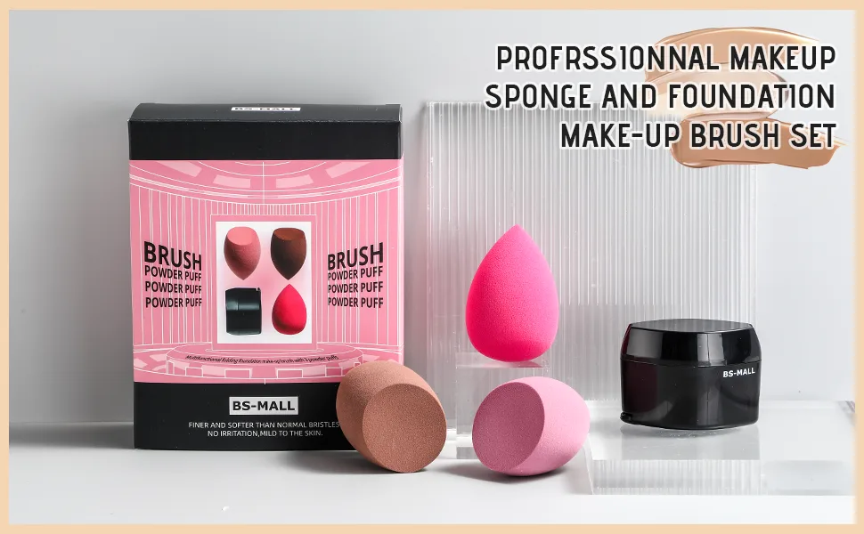 Foundation Makeup Brush Set BS-MALL Face Magic Makeup Brush Synthetic Powder Cream Cosmetics Brushes with 3 Makeup Sponge Kit - product information 28