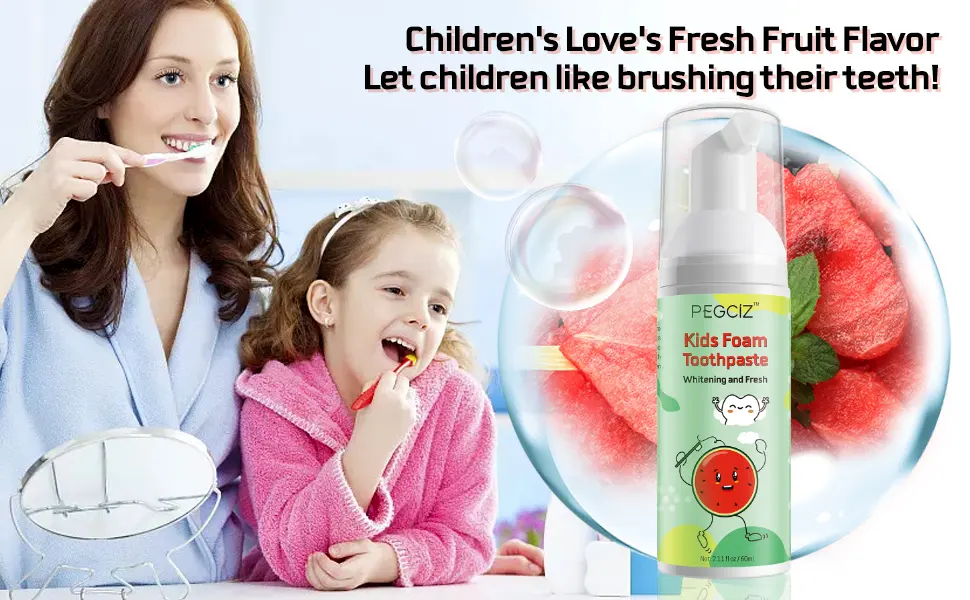 Foam Toothpaste Kids  Toddler Toothpaste with Low Fluoride  Foaming Toothpaste for U-Shaped Kids Toothbrushes for Toddler's Oral Cleaning and Cavity Prevention - foam toothpaste kids
