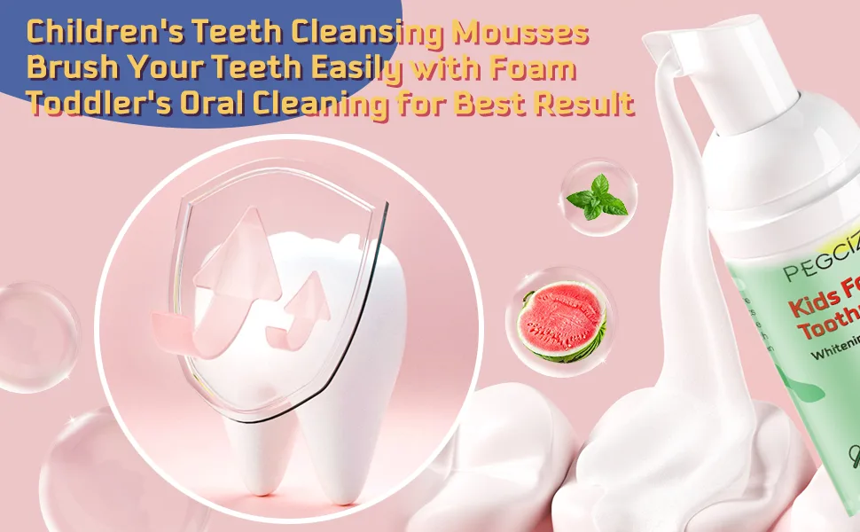 Foam Toothpaste Kids  Toddler Toothpaste with Low Fluoride  Foaming Toothpaste for U-Shaped Kids Toothbrushes for Toddler's Oral Cleaning and Cavity Prevention - foam toothpaste kids