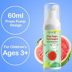 Foam Toothpaste Kids  Toddler Toothpaste with Low Fluoride  Foaming Toothpaste for U-Shaped Kids Toothbrushes for Toddler's Oral Cleaning and Cavity Prevention - kids foam toothpaste