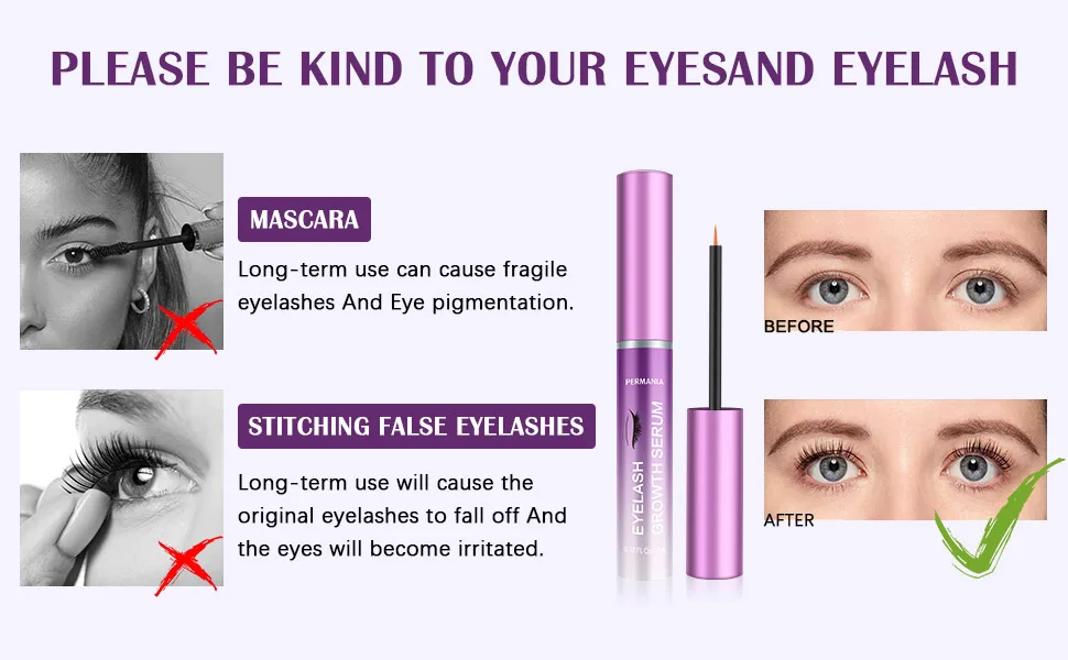 PERMANIA Advanced Eyelash Enhancer Serum  Natural Cruelty Free Lash Nutrient Solution Boosts Hydration and Conditioning Eyelashes Longer & Thicker & Healthier(3ML) - eyelash