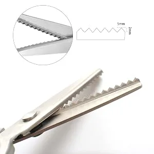 YJSStriving All Stainless Steel Pinking Shears Scissors for Fabric Heavy Duty Serrated Pinking Shears Decorative Edge Zig Zag Cut Scissors 8 Inch - pinking shears for fabric cutting