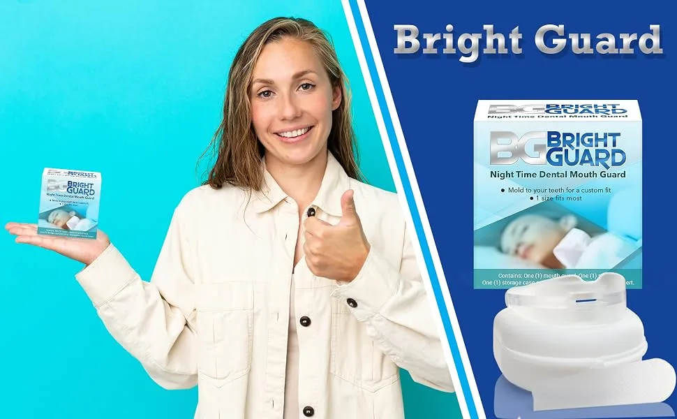 BrightGuard Grinding Mouth Guard - Teeth Grinding Mouth Guard for Sleep   Night Dental Bite Nightguard - Clenching  Bruxism  TMJ Guards - Moldable & Comfortable - product information 1