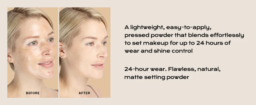MISTINE Pressed Powder Compact 24H Oil Control Face Powder Compact Waterproof Talc Free Finishing Powder Makeup Matte Finish -Natural Ivory - face powder compact