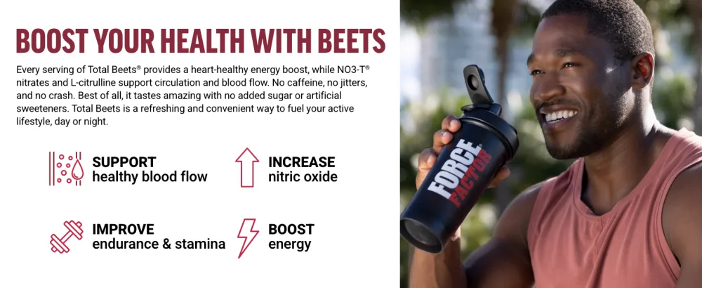 Force Factor Total Beets Superfood Beet Root Powder with Nitrates to Support Circulation  Blood Flow  Nitric Oxide  Energy  Endurance  and Stamina  Cardiovascular Heart Health Supplement  30 Servings Black Cherry Origina... - boost your health with beets
