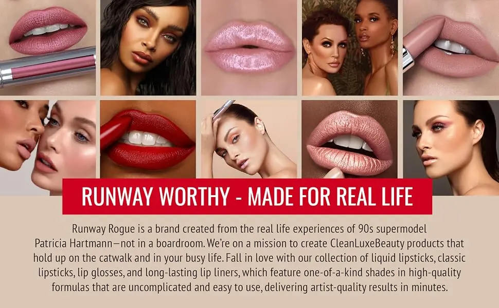 Runway Rogue Designer Liner Lip Pencil  Matte Raspberry Lip Liner and Sharpener  Open Call - Runway Worthy - Made for Real Life