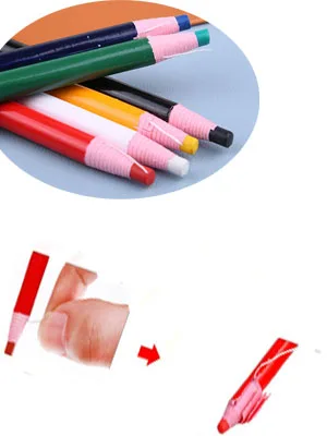 GCAMX 12PCS Sewing Mark Chalk Pencil Tracing Tools for Tailor's Sewing Marking Accessories Erasable Pen (6 Colors) - free cutting design
